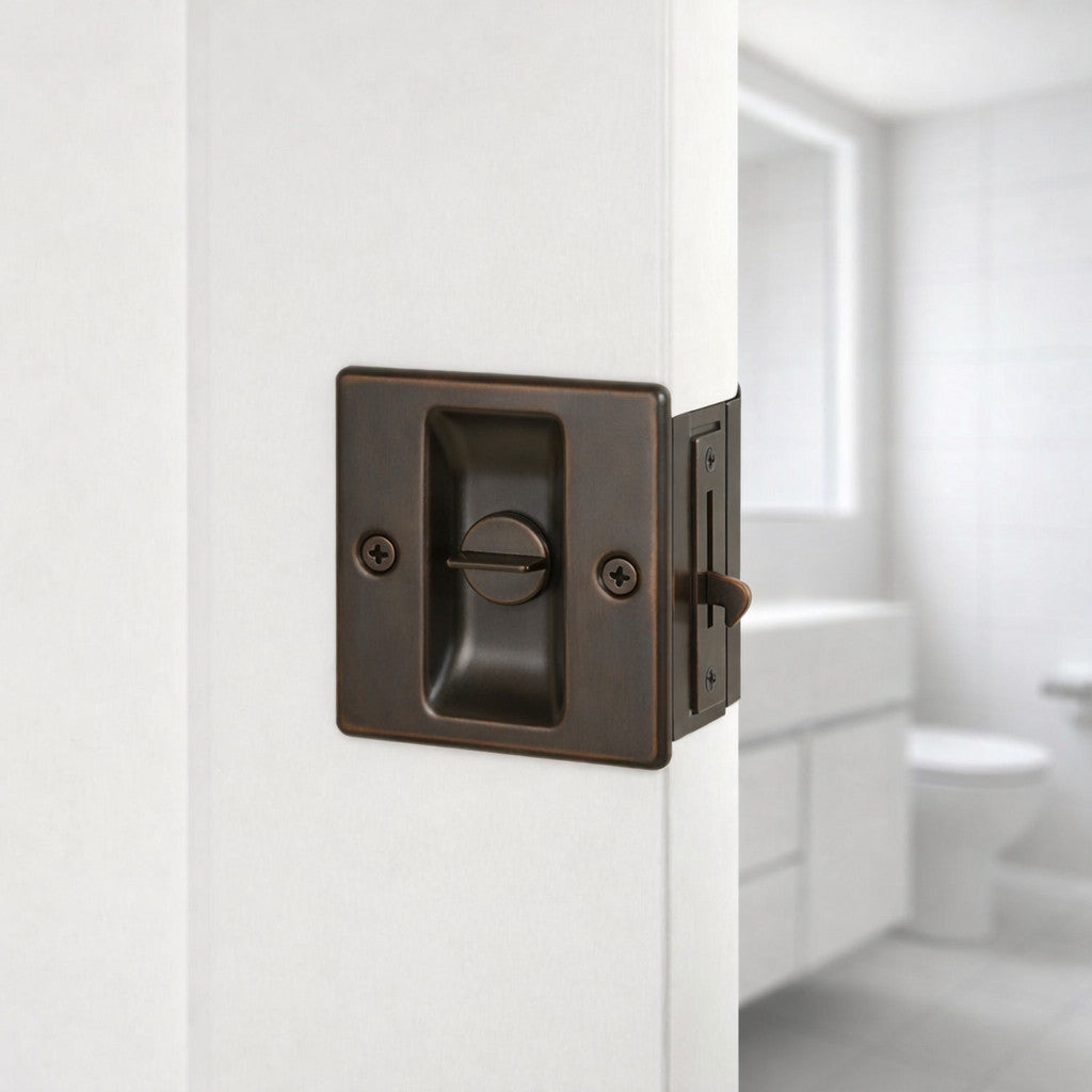 Oil Rubbed Bronze Privacy Pocket Door Lock