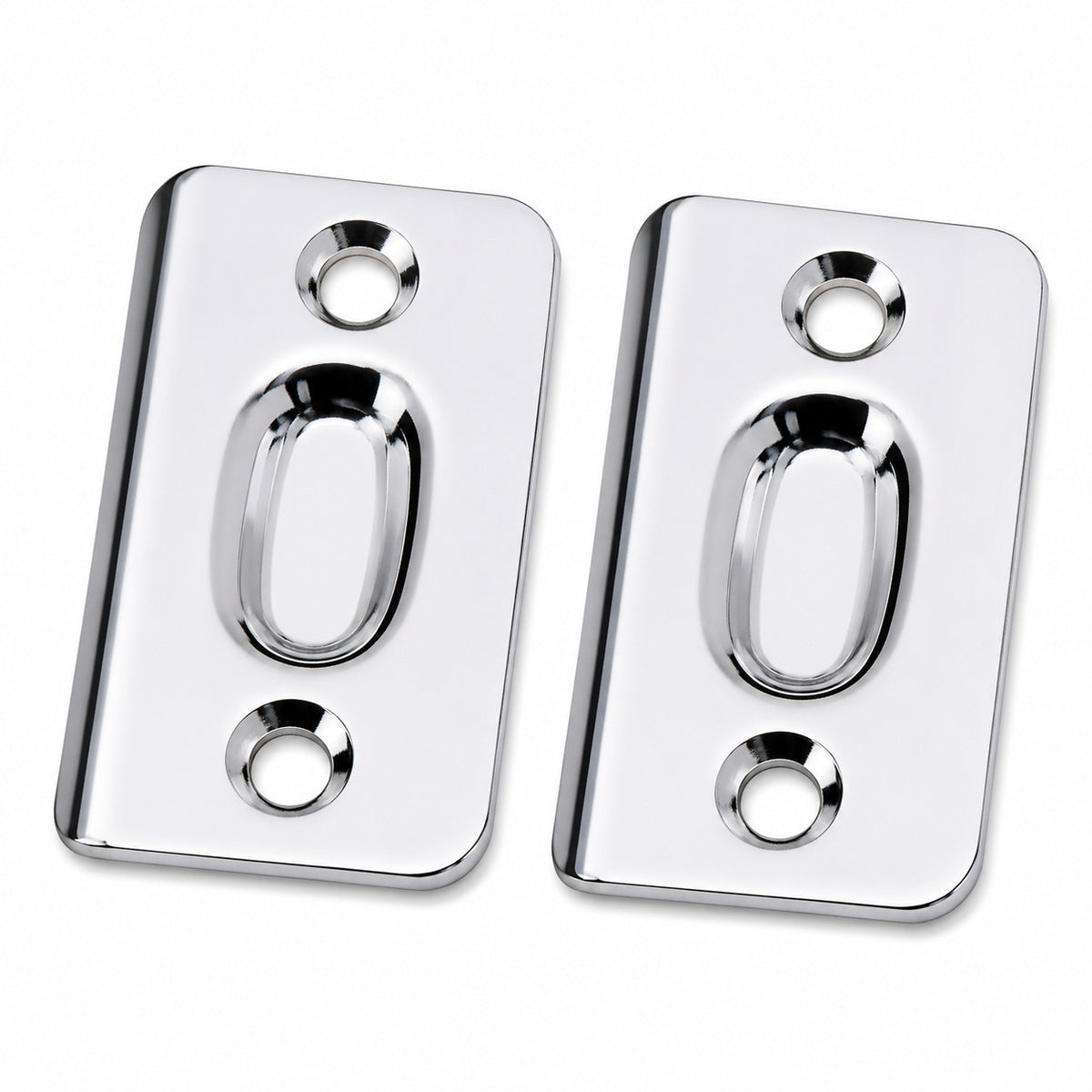 Replacement Ball Catch Strike Plates, Polished Chrome (Pair)