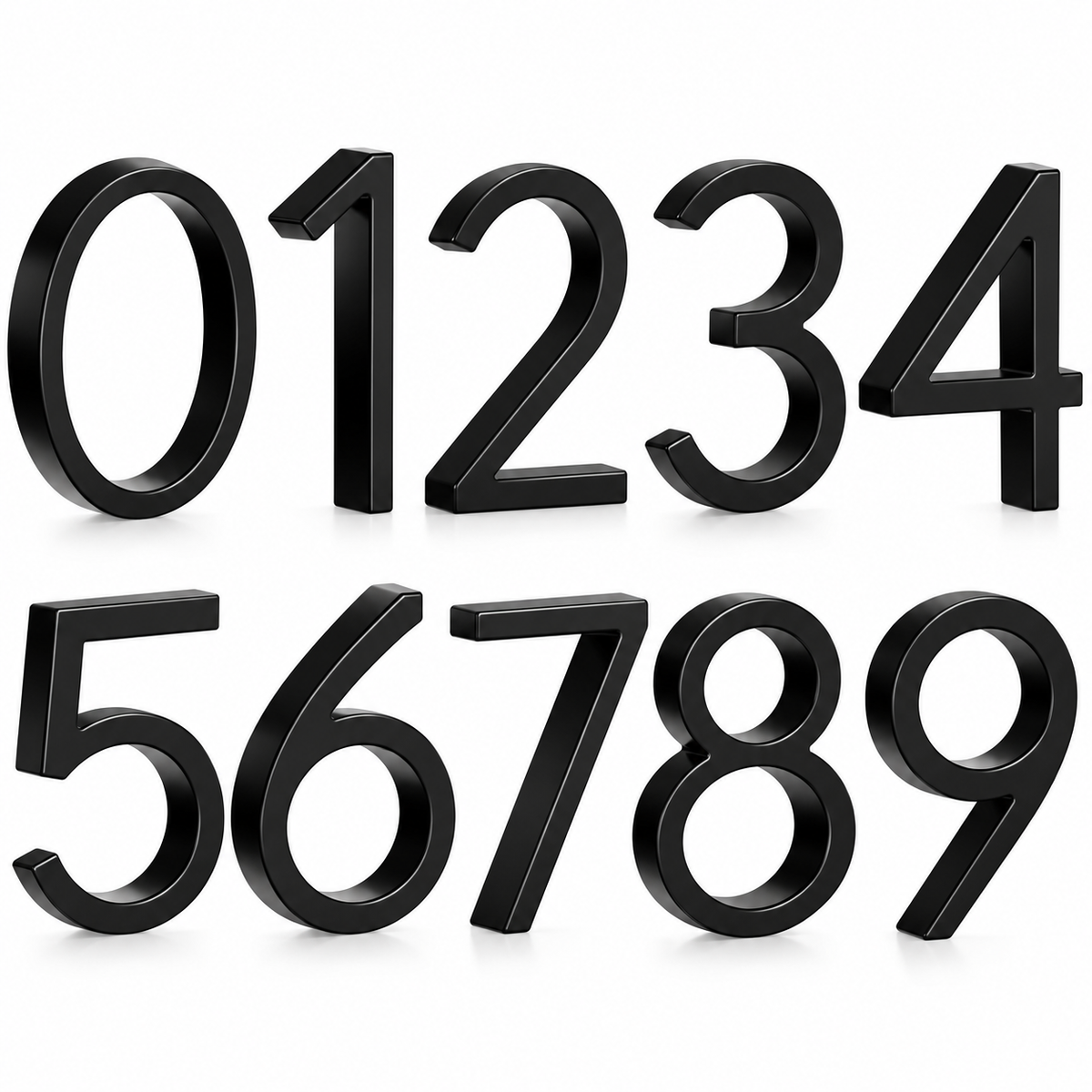 Floating 5" Stainless Steel Black House Numbers