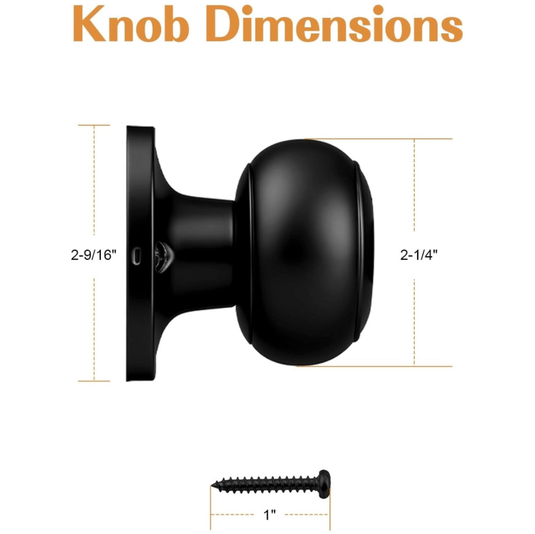 Probico Flat Black Round Dummy Door Knob