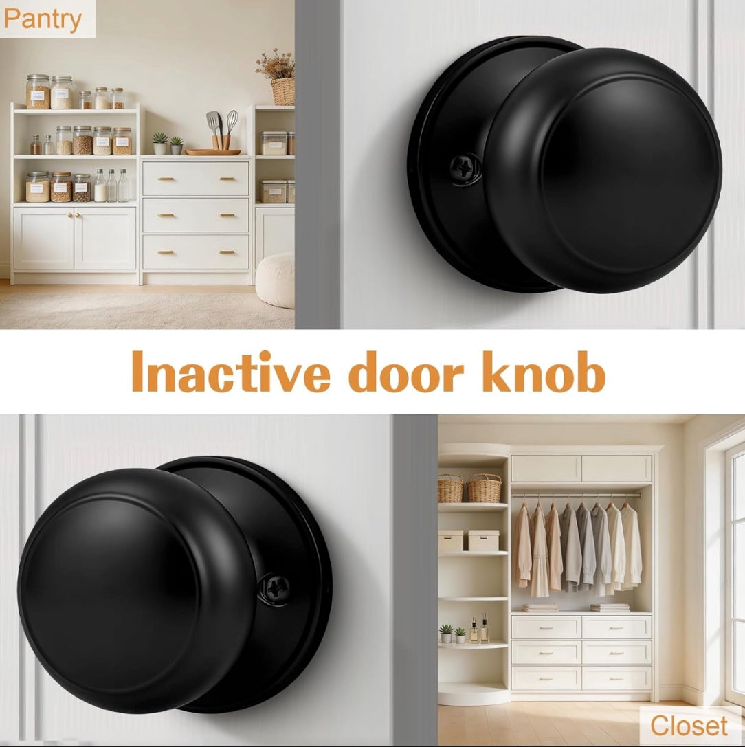 Probico Flat Black Round Dummy Door Knob