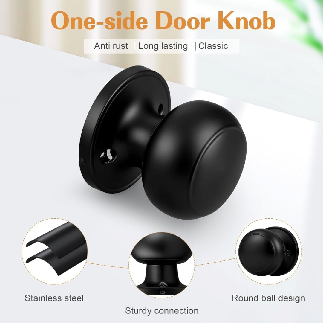 Probico Flat Black Round Dummy Door Knob
