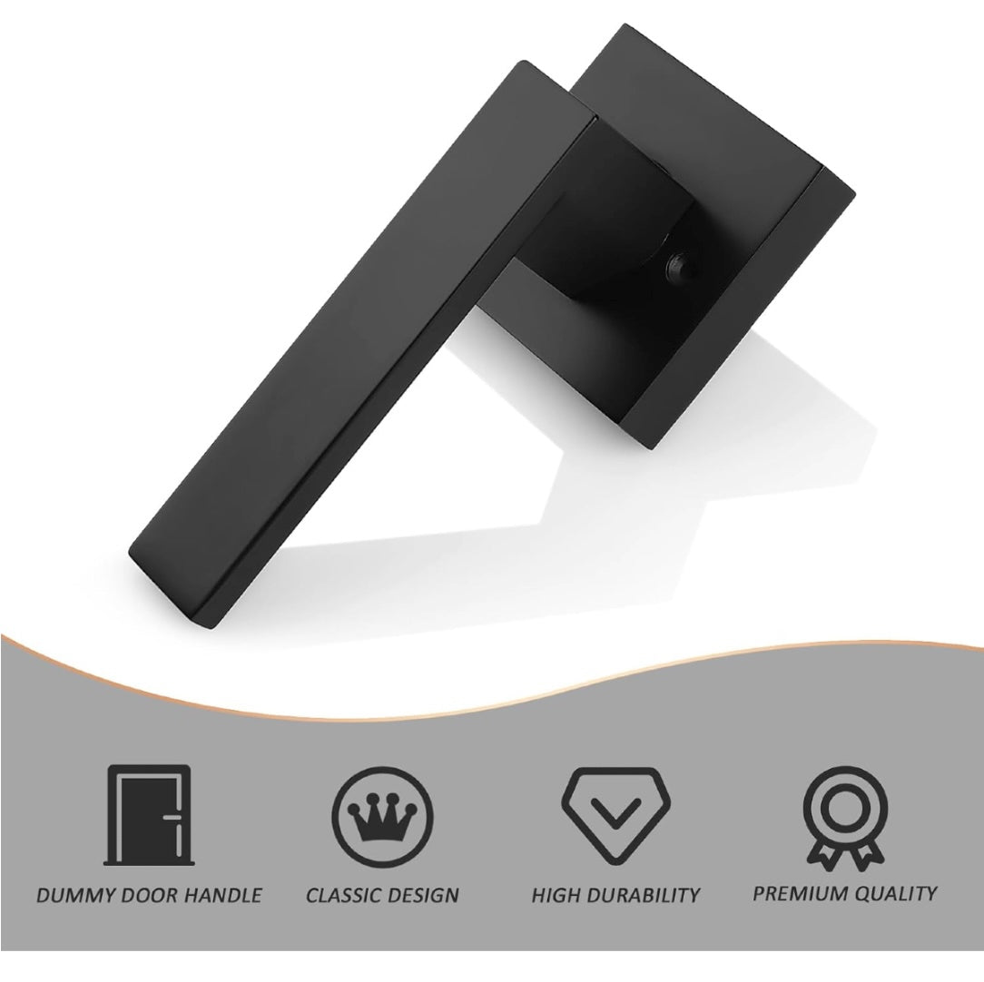 Probico Flat Black Square Dummy Door Lever Set