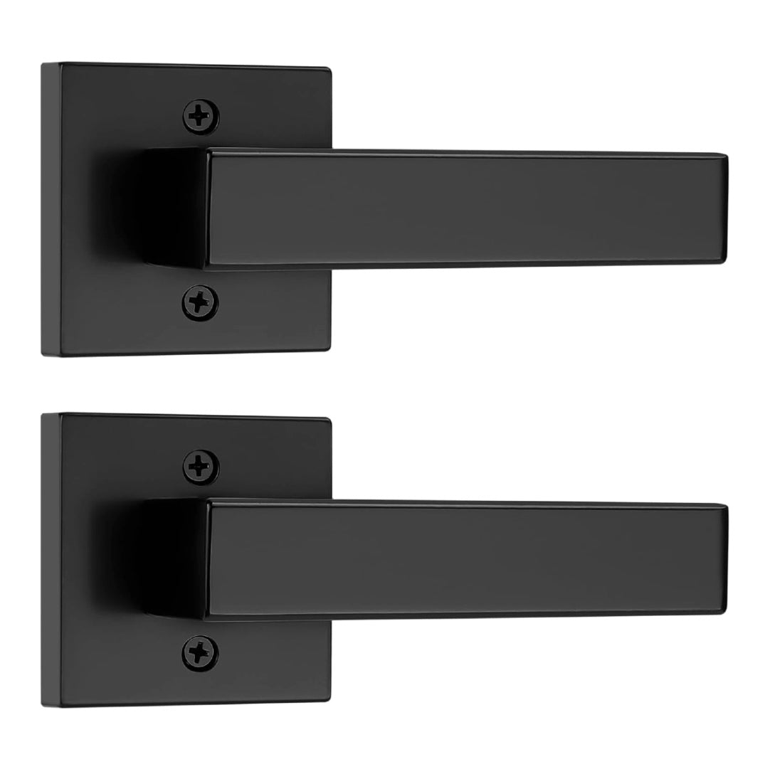 Probico Flat Black Square Dummy Door Lever Set