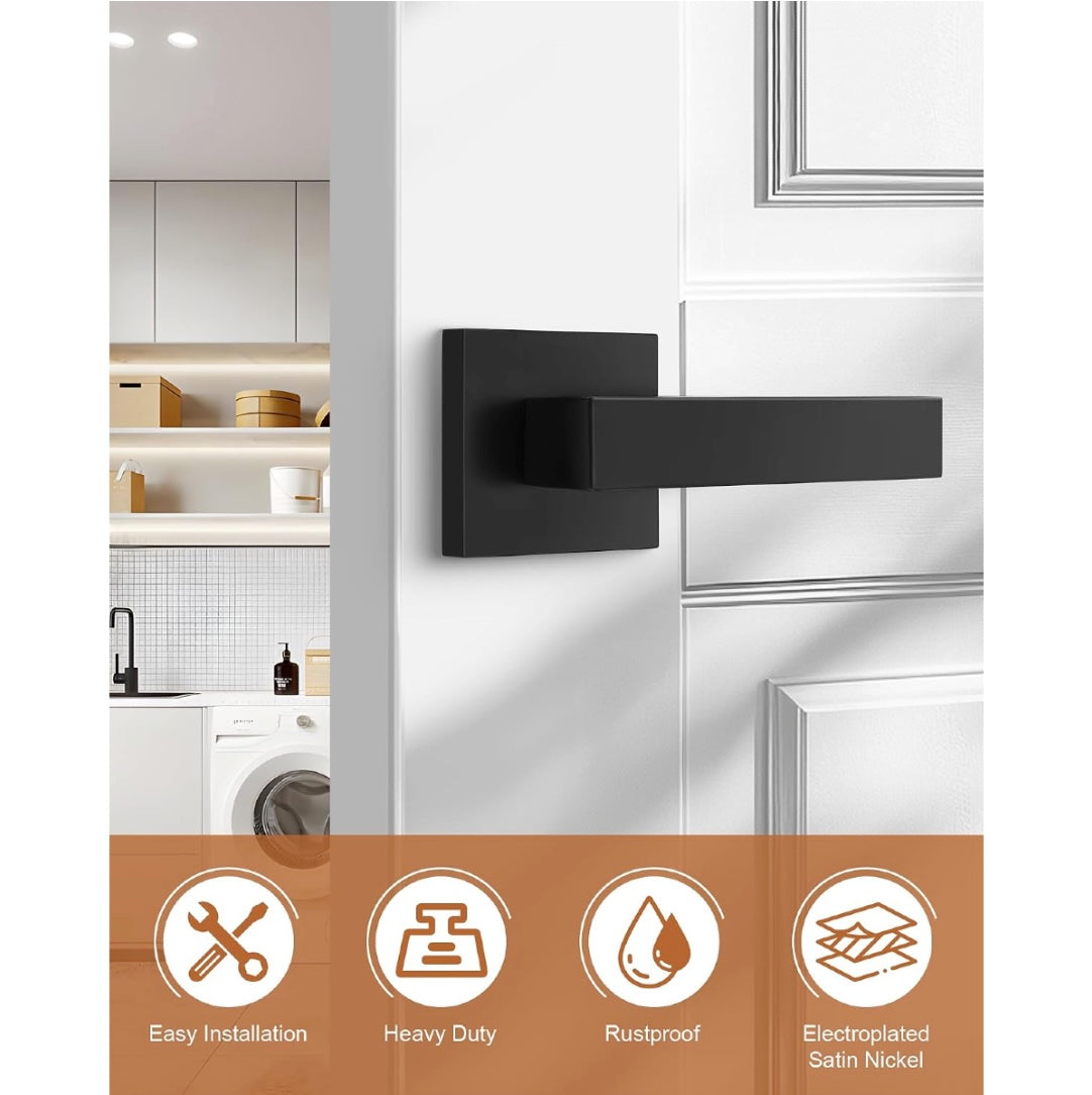 Probico Flat Black Square Dummy Door Lever Set