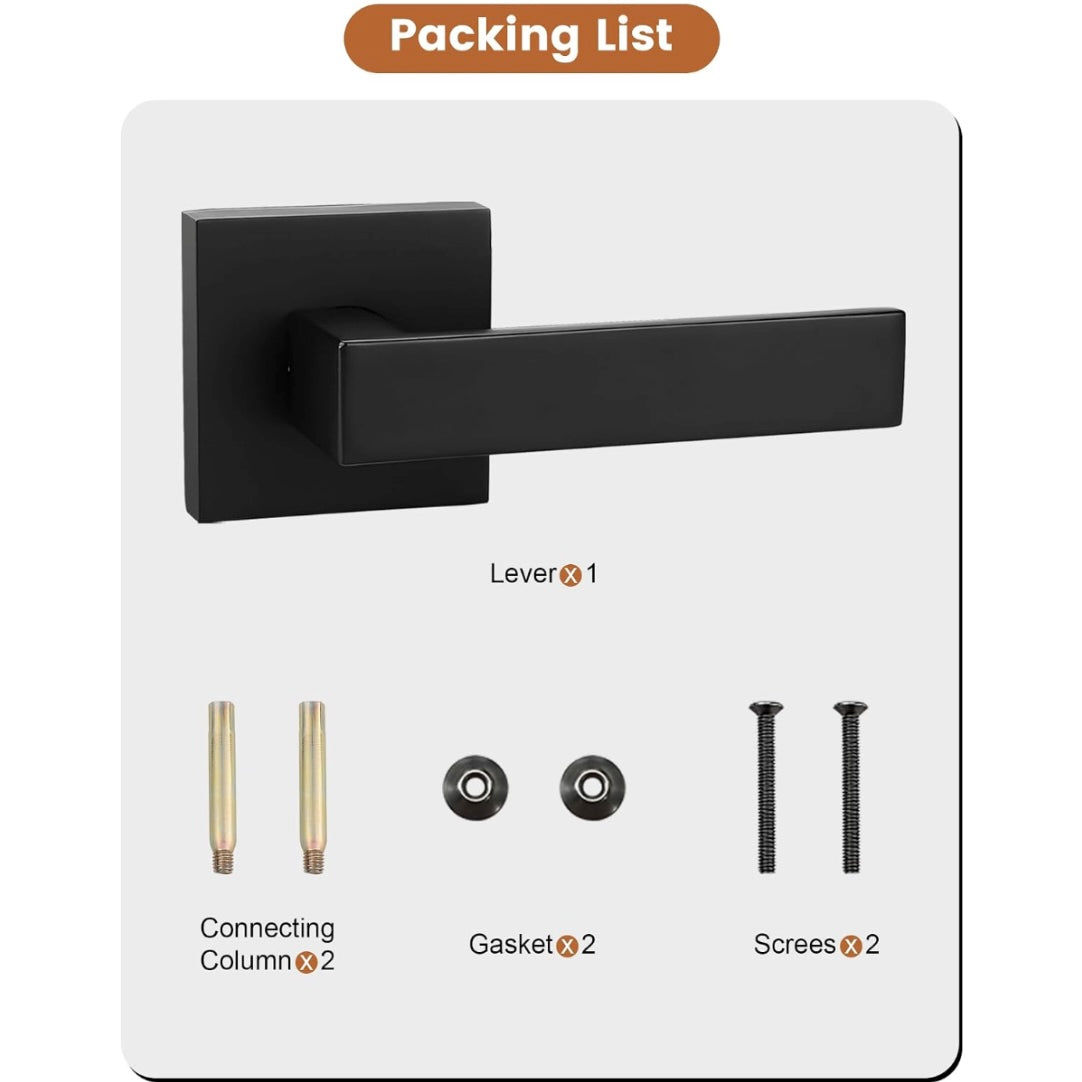 Probico Flat Black Square Dummy Door Lever Set