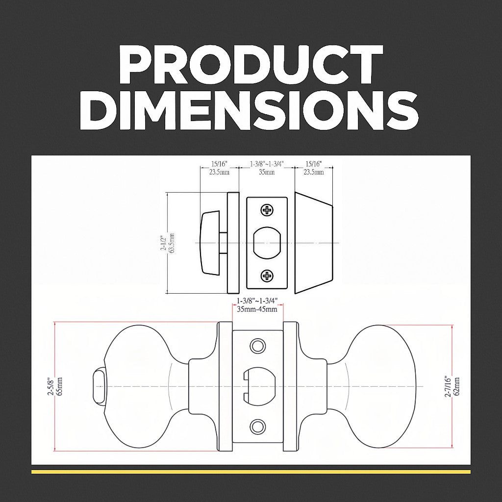 Somerset Matte Black Entry Knob with Matching Single Cylinder Deadbolt Combo Pack