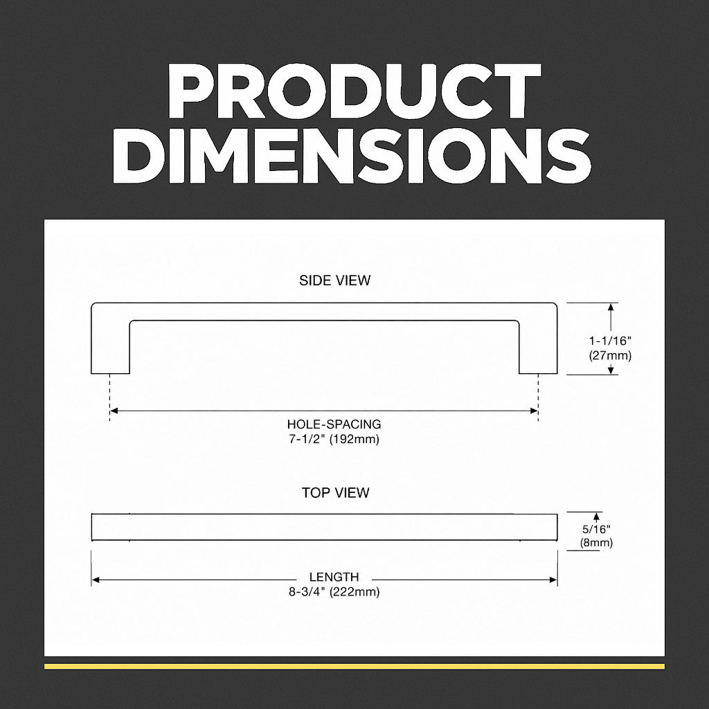 Cosmas 11244-192FB Flat Black Modern Contemporary Cabinet Pull