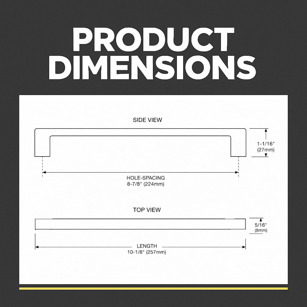 Cosmas 11244-224FB Flat Black Modern Contemporary Cabinet Pull