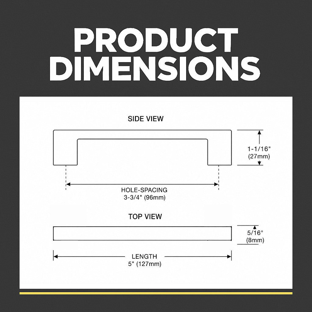Cosmas 11244-96FB Flat Black Modern Contemporary Cabinet Pull