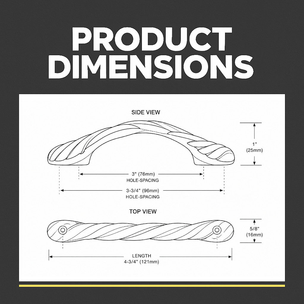 Cosmas 1470SN Satin Nickel Twist Cabinet Pull