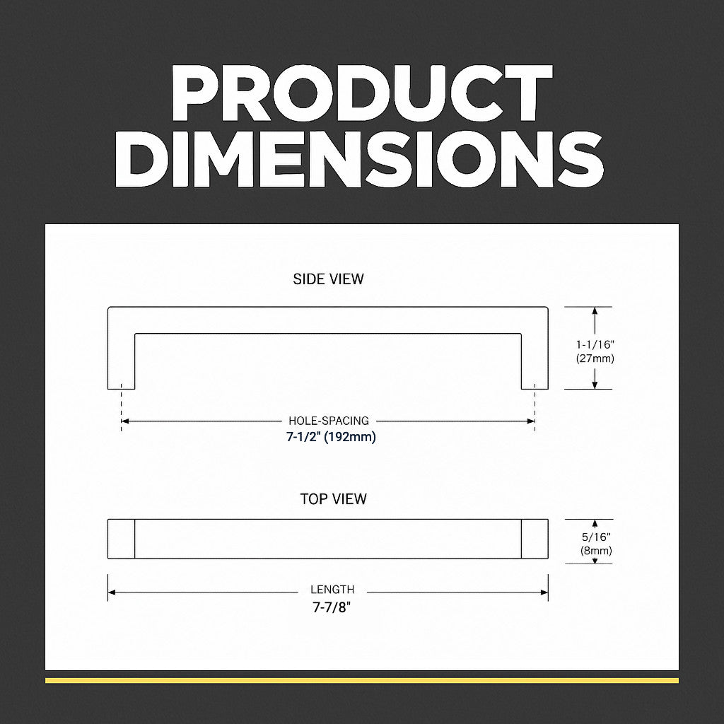 Cosmas 14777-192FB Flat Black Modern Contemporary Cabinet Pull
