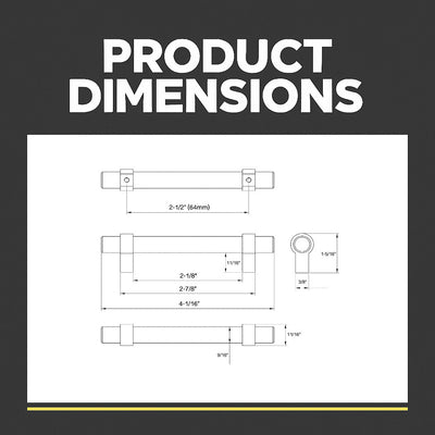 Cosmas 161-2.5ORB Oil Rubbed Bronze Euro Style Bar Pull