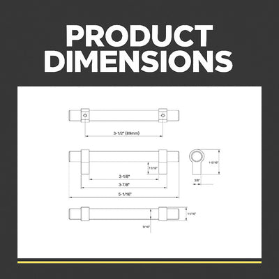 Cosmas 161-3BAB Brushed Antique Brass Euro Style Bar Pull