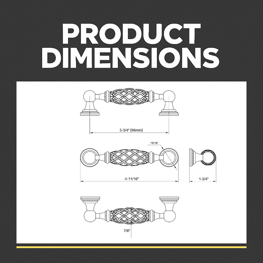 Cosmas 1749-96FB Flat Black Birdcage Cabinet Pull