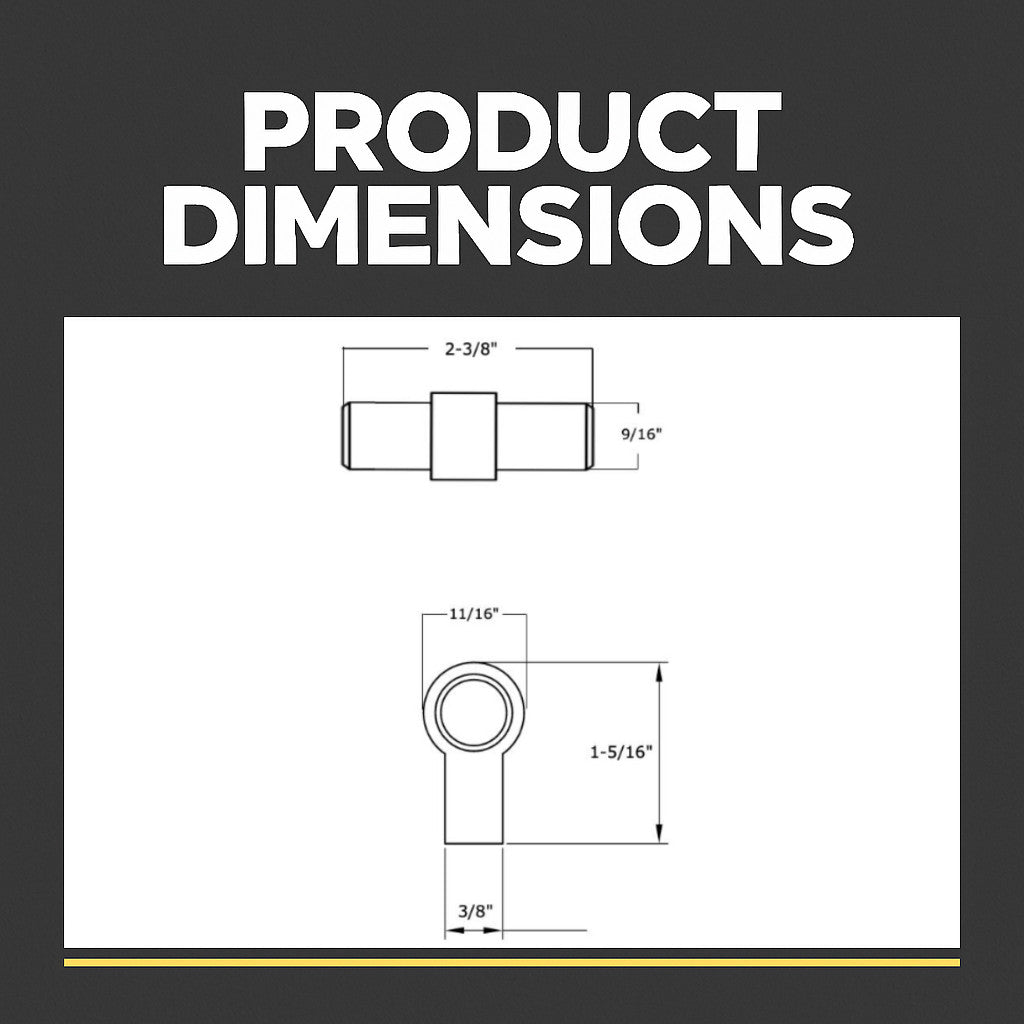 Cosmas 181FB Flat Black Euro Style T Bar Knob