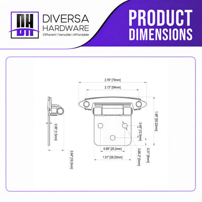 Diversa Variable Overlay Matte Black Cabinet Hinges (Pair)