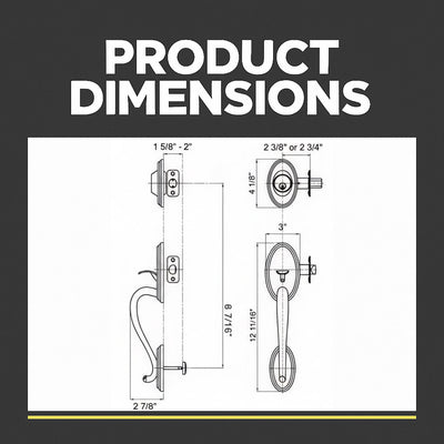 Cosmas 300 Series Satin Nickel Handleset with 20 Series Interior