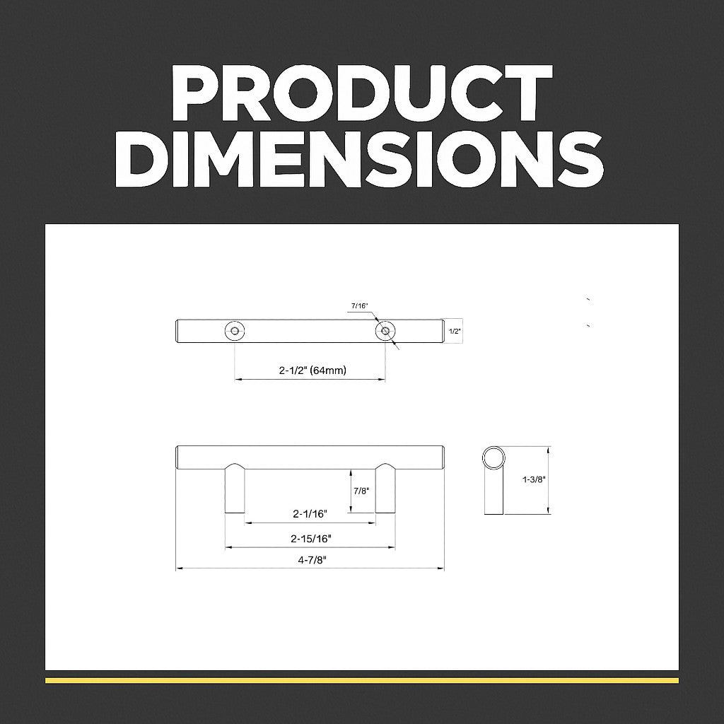 Cosmas 305-2.5CH Polished Chrome Euro Style Bar Pull