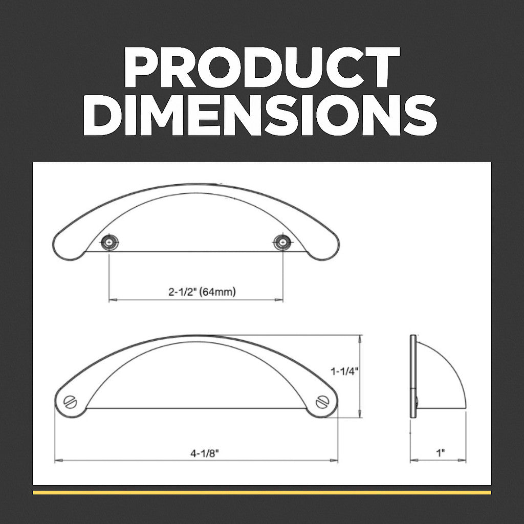 Cosmas 4198FB Flat Black Cabinet Cup Pull