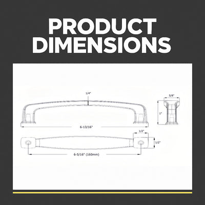 Cosmas 4392-160FB Flat Black Cabinet Pull