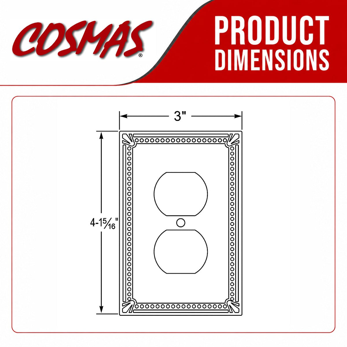 Cosmas 44018-ORB Oil Rubbed Bronze Single Duplex Outlet Wall Plate