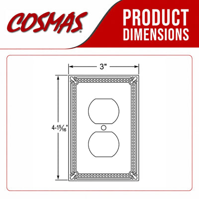 Cosmas 44018-SN Satin Nickel Single Duplex Outlet Wall Plate