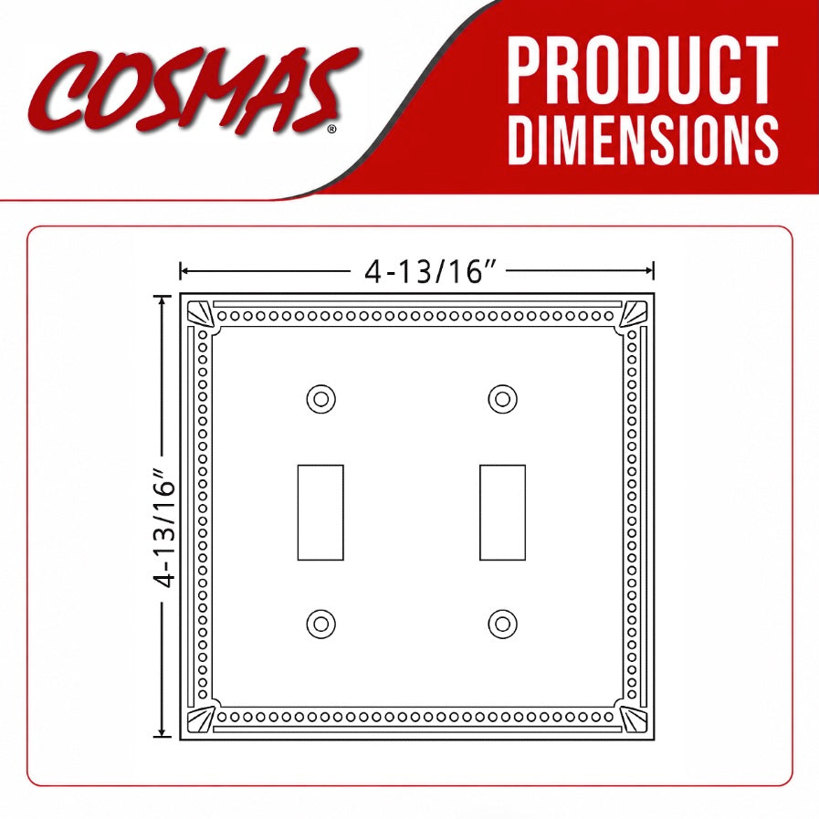 Cosmas 44031-ORB Oil Rubbed Bronze Double Toggle Switchplate Cover