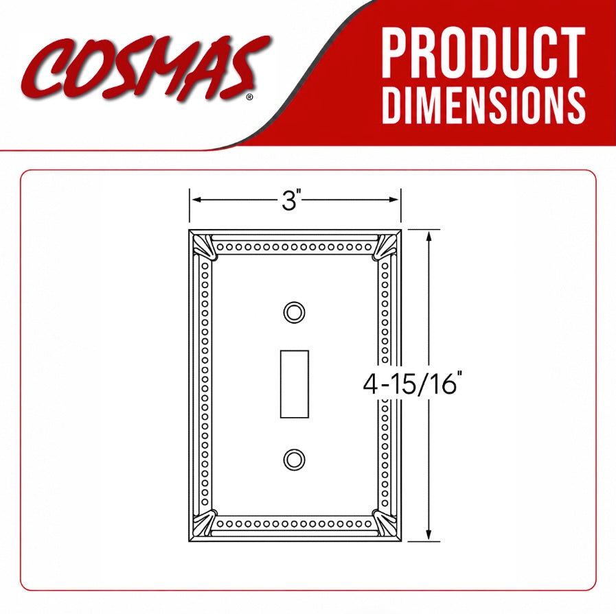 Cosmas 44055-ORB Oil Rubbed Bronze Single Toggle Switchplate Cover