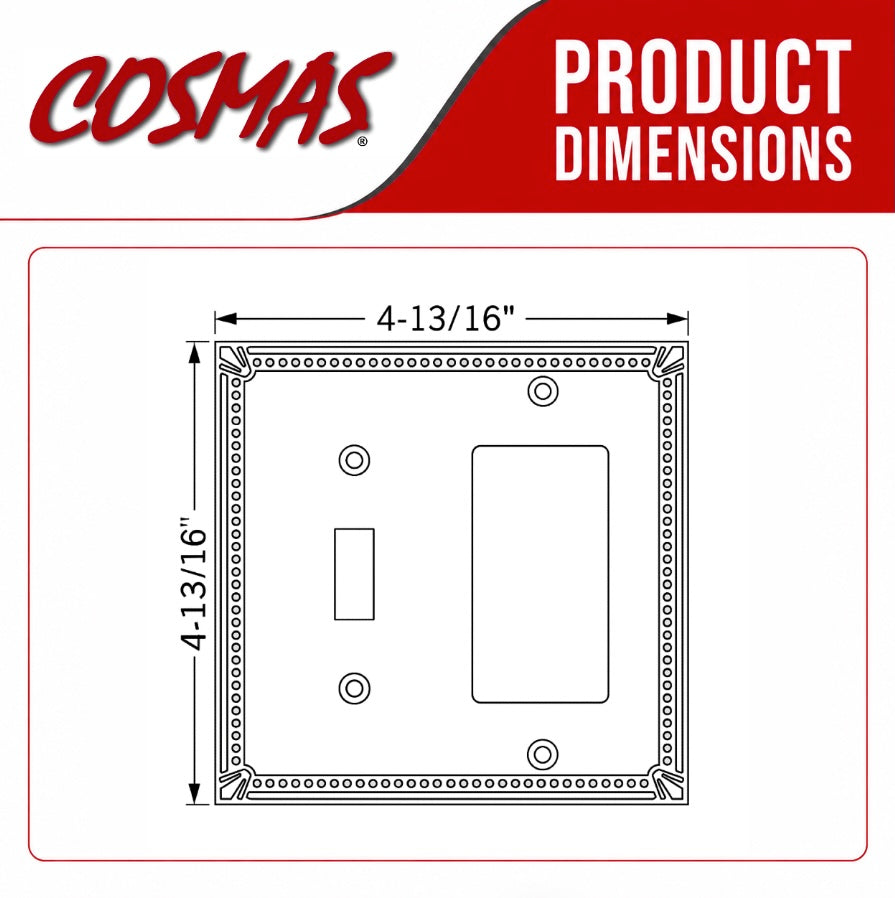 Cosmas 44072-SN Satin Nickel Single Toggle / GFCI Decora Combo