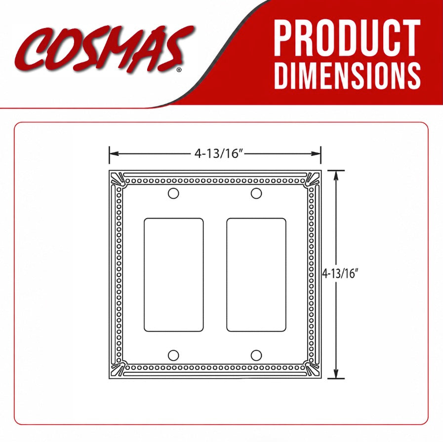 Cosmas 44098-SN Satin Nickel Double GFCI / Decora Wall Plate