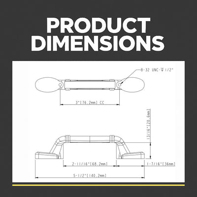 Cosmas 4577FB Flat Black Cabinet Pull