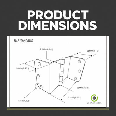 Offset Swing Clear Door Hinge, Oil Rubbed Bronze 3-1/2" with 5/8" Radius Corners