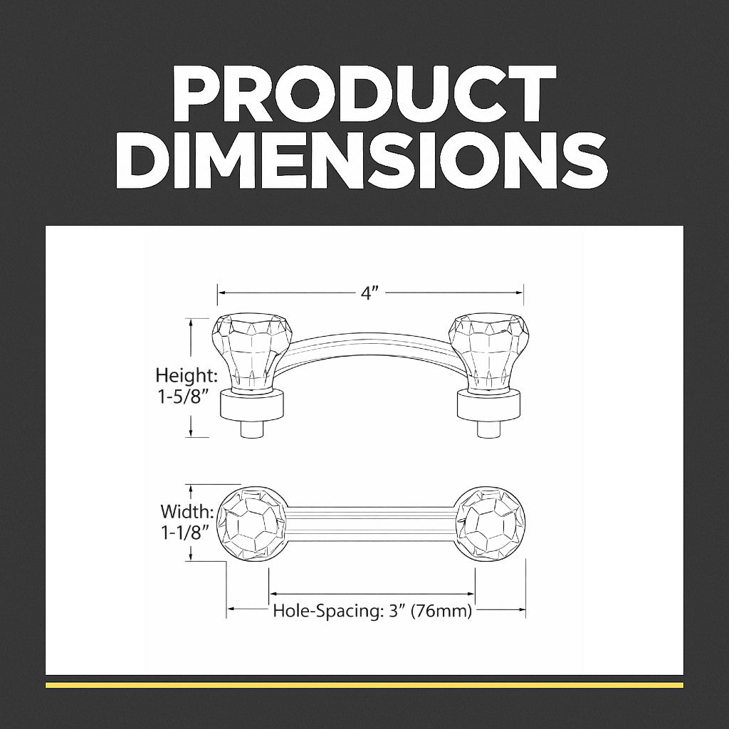 Cosmas 6397SN-C Satin Nickel with Clear Glass Cabinet Pull