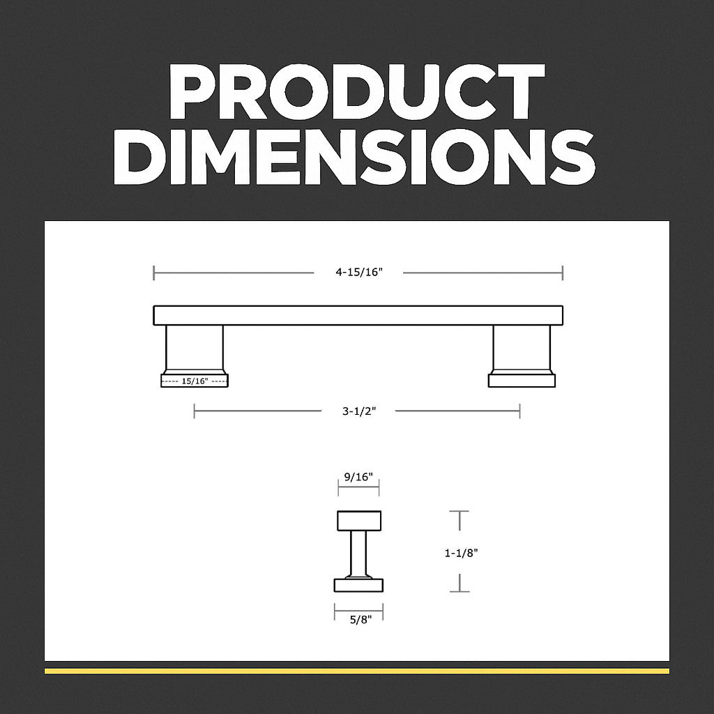 Cosmas 702-3.5FB Flat Black Contemporary Cabinet Pull