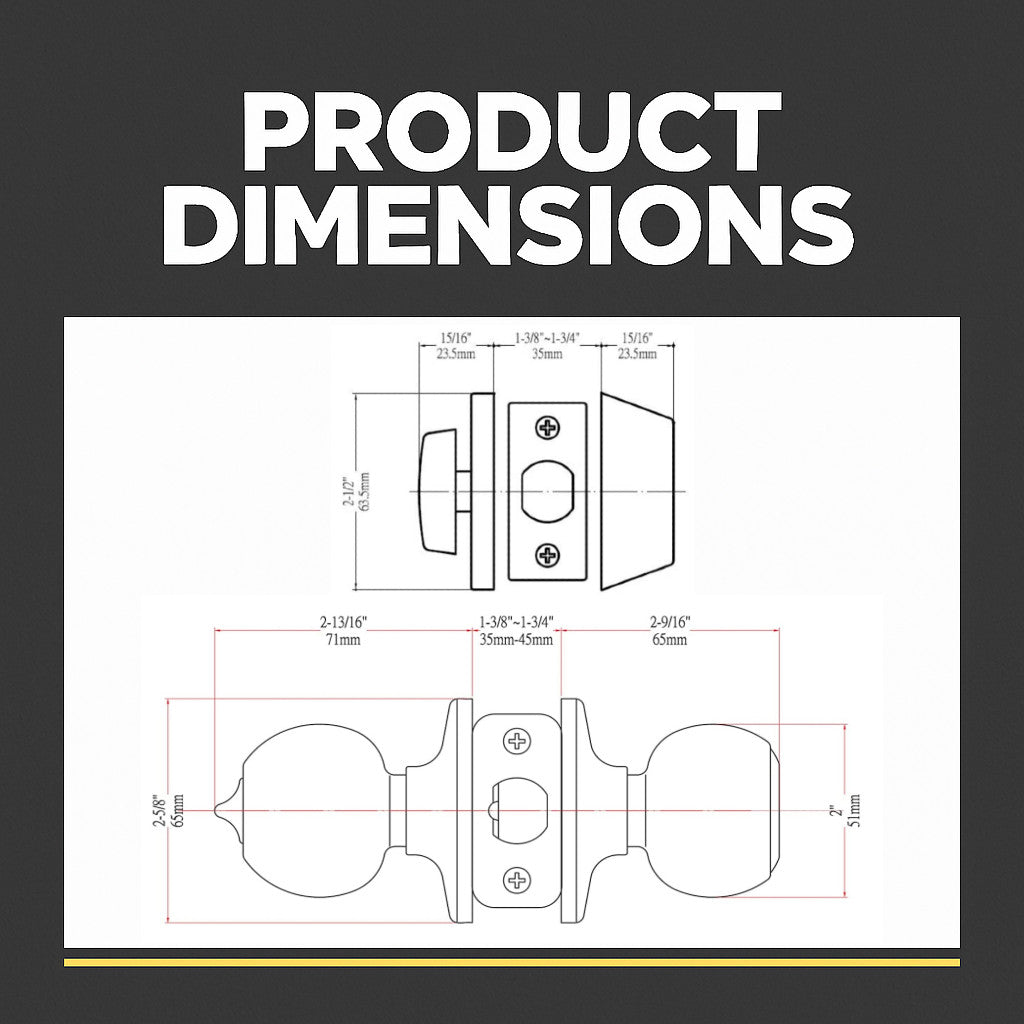 Ashland Matte Black Entry Knob with Matching Single Cylinder Deadbolt Combo Pack