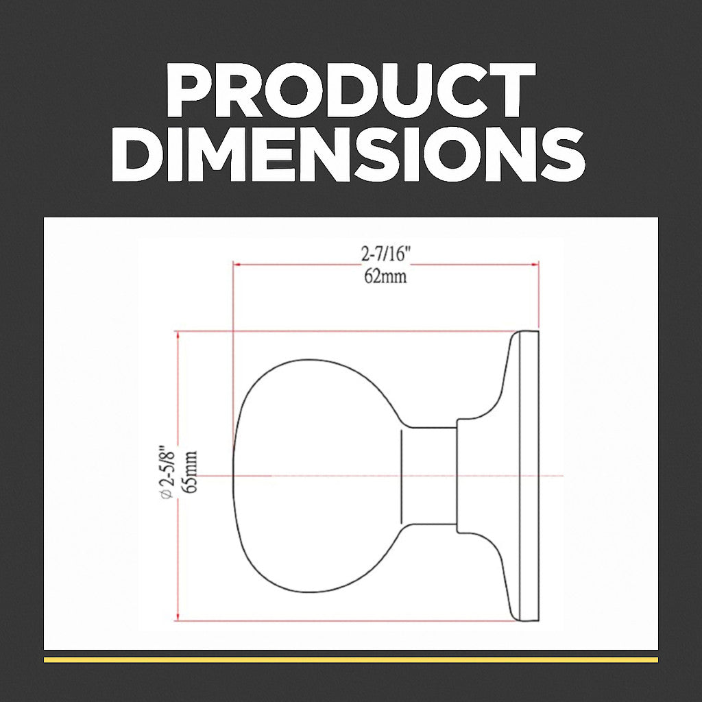 Bedford Dummy Door Knob, Polished Chrome