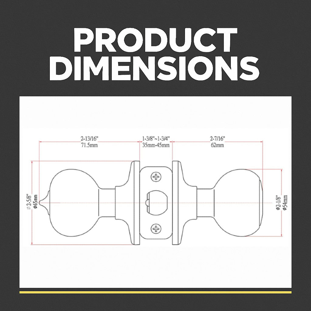 Bedford Keyed Entry Door Knob, Matte Black