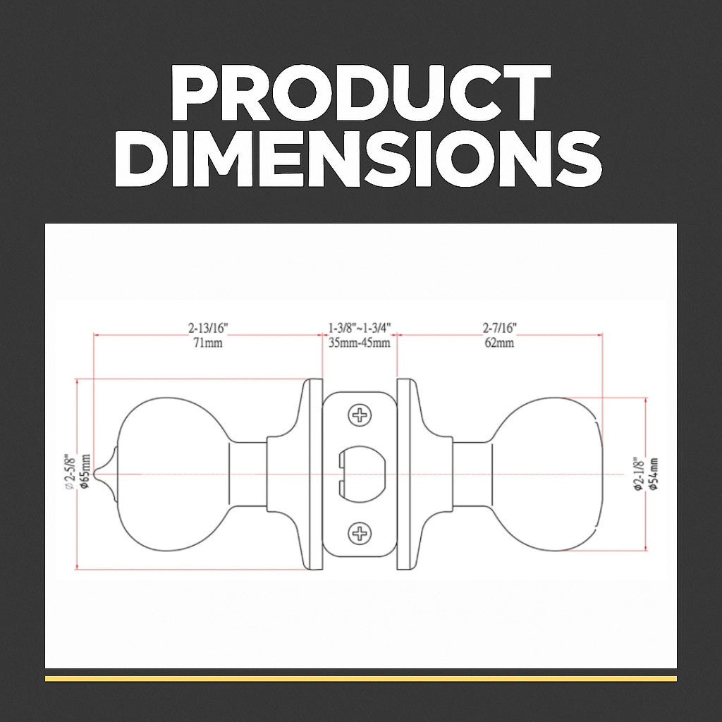 Bedford Privacy Door Knob, Matte Black