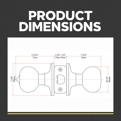 Bedford Privacy Door Knob, Polished Chrome