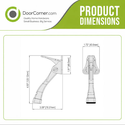Black 4" Kick-down Door Stop and Door Holder