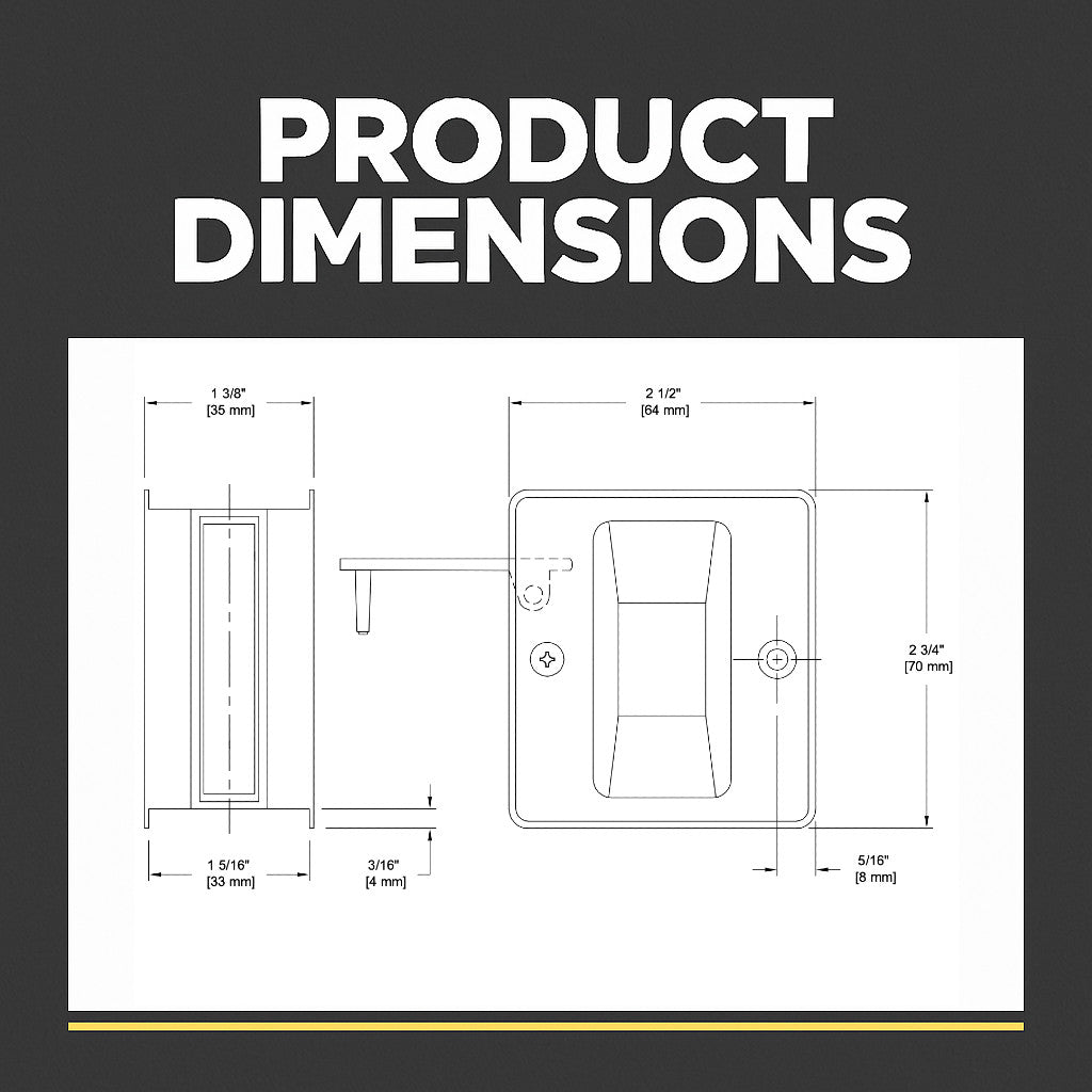 Matte Black Passage Pocket Door Lock