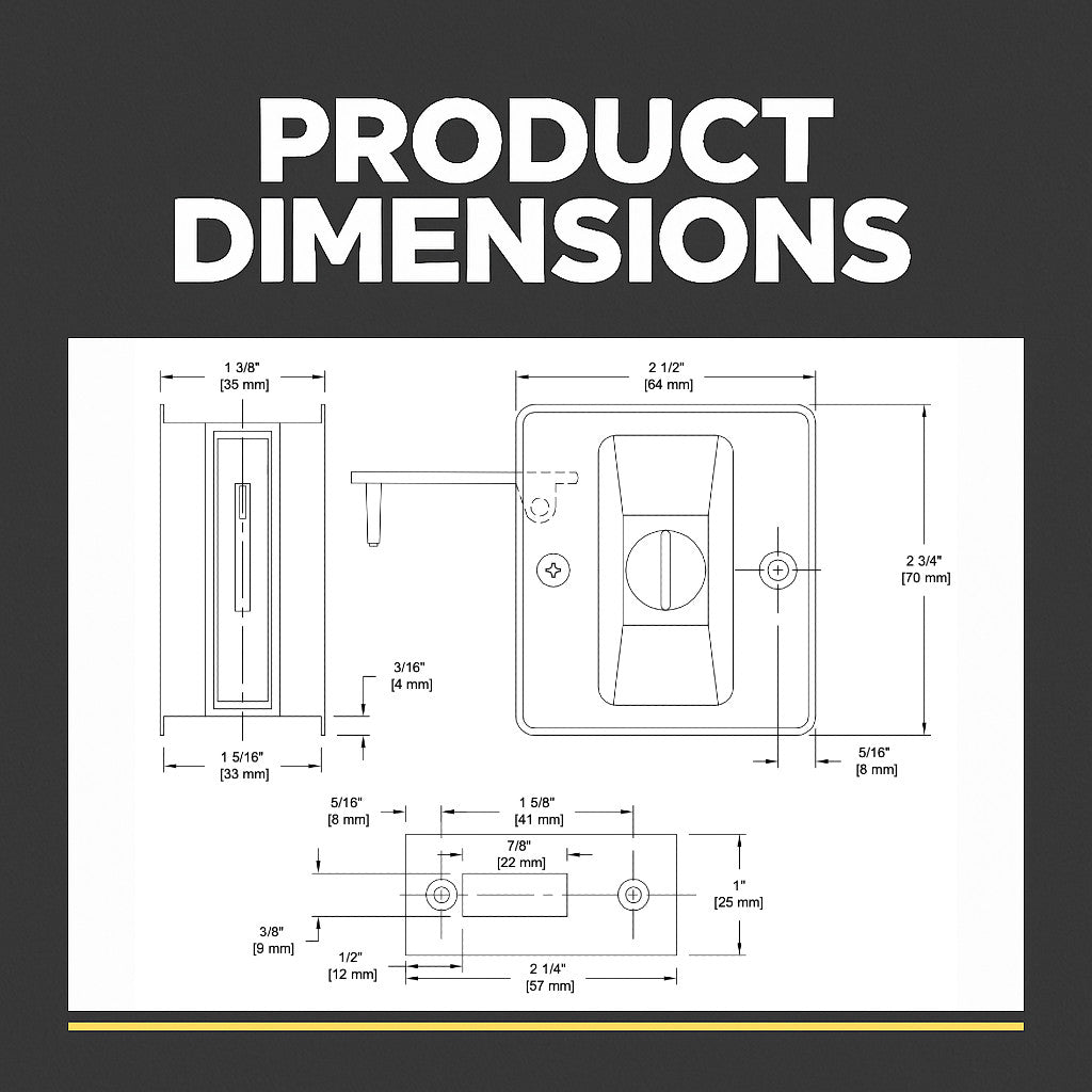 Matte Black Privacy Pocket Door Lock
