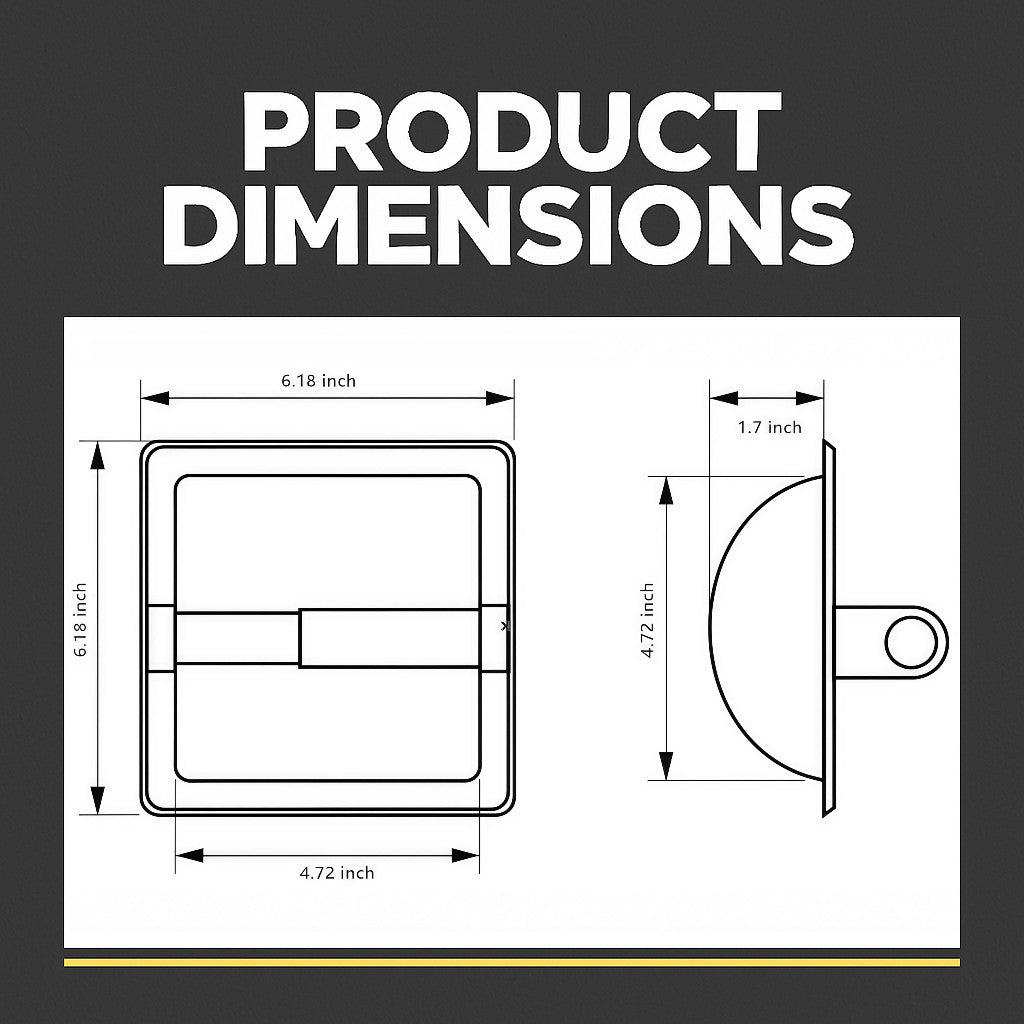 Designers Impressions Black Recessed Toilet / Tissue Paper Holder