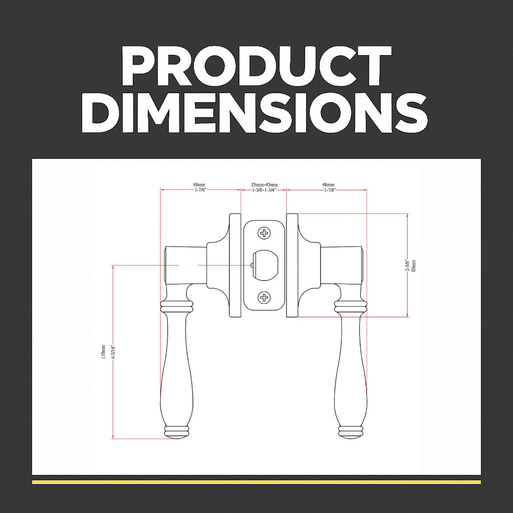 Villa Passage Door Lever, Polished Chrome