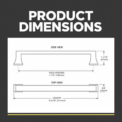 Cosmas 10556-192FB Flat Black Craftsman Cabinet Pull