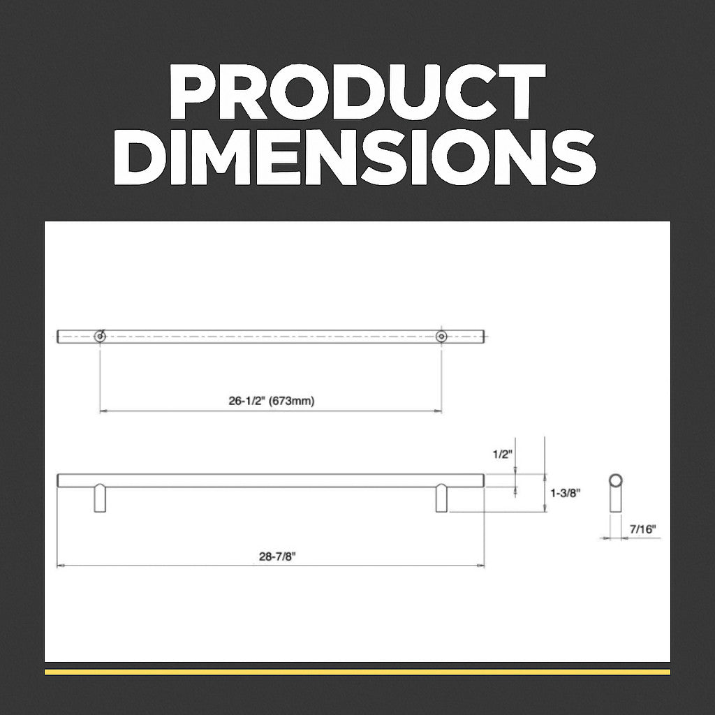 Cosmas 305-673CH Polished Chrome Euro Style Bar Pull