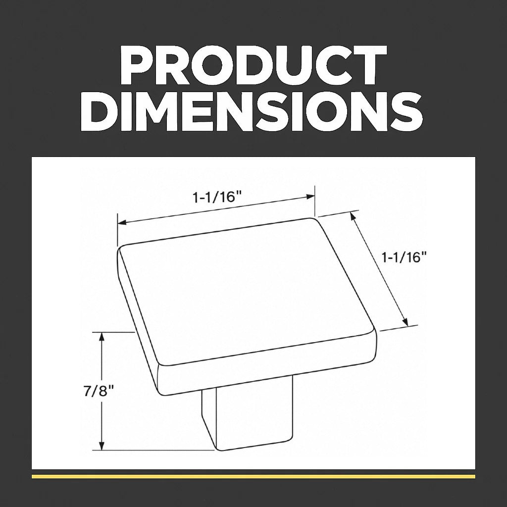 Cosmas 14899FB Flat Black Modern Contemporary Square Cabinet Knob