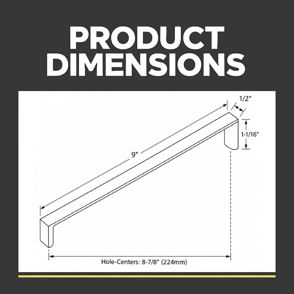Cosmas 3133-224FB Flat Black Cabinet Pull