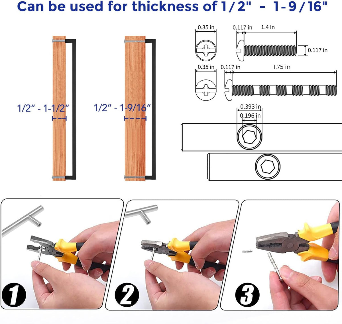 Ravinte 10 Pack 18 Inch Matte Black Square Kitchen Cabinet Handles